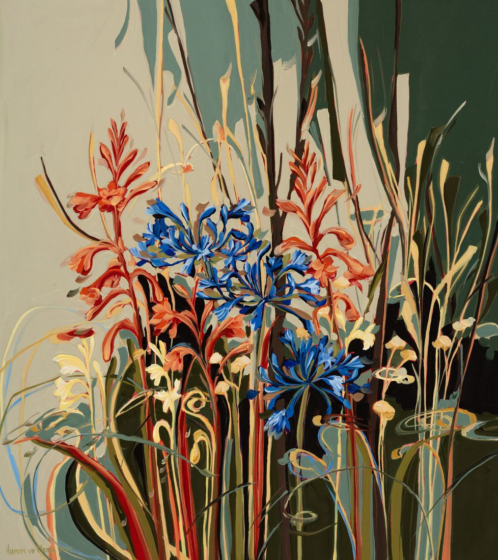 Agapanthus Watsonia and Gladiolus